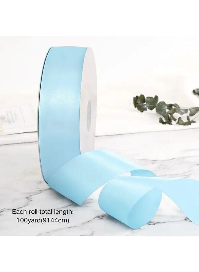 Light Blue Ribbon For Bouquet Hair Bow Gift Wrapping DIY Craft Supplies - Image 1