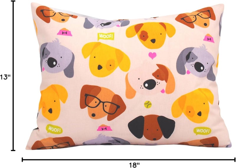 Comfy Turtles 13x18 Toddler Pillowcase Cotton - Kids Pillowcase Puppies, Pillow Cases for Travel Pillows, Toddler Pillow Protector - Puppies with Glasses - Image 5