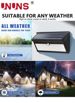UNUNS LED Home Lighting Uplights,Solar Lights Outdoor,3 Modes Motion Sensor Security Garden Lights,IP65 Waterproof Porch Lamps,Wireless Solar Wall Lights For Front Door/Yard/Garage/Patio/Deck  - Image 5