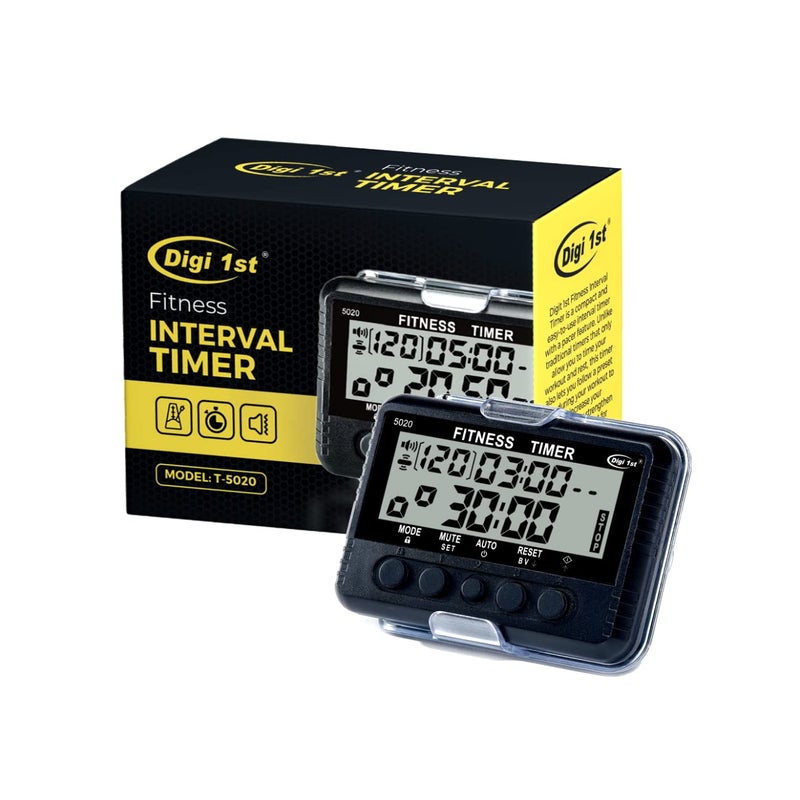 Digi 1st T-5020 Fitness Interval Timer, Multi-Functional Training Timer with Pacer Black - Image 5