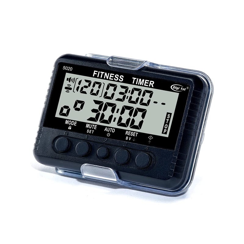 Digi 1st T-5020 Fitness Interval Timer, Multi-Functional Training Timer with Pacer Black - Image 1