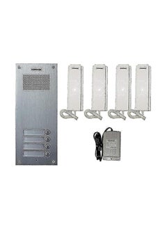 COMMAX Intercom Panel With 4 Headphones Model Dr-4Um From , Silver 