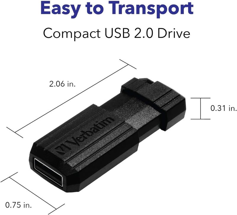 VERBATIM General need oriented design 8GB Pinstripe USB Flash Drive - Black Wear resistant - Image 2