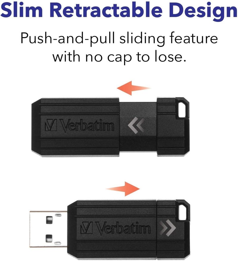VERBATIM General need oriented design 8GB Pinstripe USB Flash Drive - Black Wear resistant - Image 3