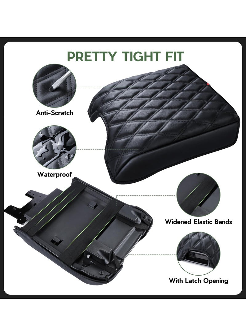 NOSKIN Center Console Armrest Cover for Ford F150 (2015-2020), F250 F350 F450 (2017-2022), Expedition (2018-2024) - PU Leather, Anti-Scratch Protector, Black - Image 3