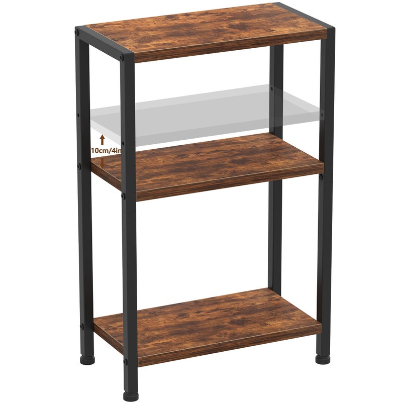 Heybly Small Narrow Side Table for Small Space, Thin Bedside Table, Skinny End Table, Slim Sofa Table, 26.4" Tall Nightstand, Couch Table for Living Room, Bedroom, Balcony, Rustic Brown, HET006SR1 - Image 1