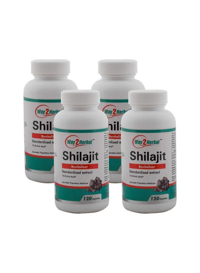 Way2Herbal Shilajit Capsules (120 Count Pack of 4) - Image 1