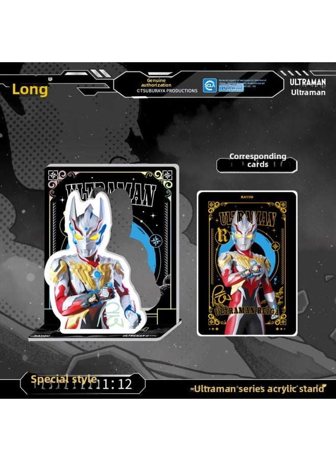 Generic - Card Tour Genuine Ultraman Hero Painting Picture Card Blind Box 1st Bomb Yao Shadow Edition Pendant Toy Birthday Gift-Color:1 Bomb [special Style] Ultraman Tiga + 1 Card-Specifications:One Size Fits All - Image 1