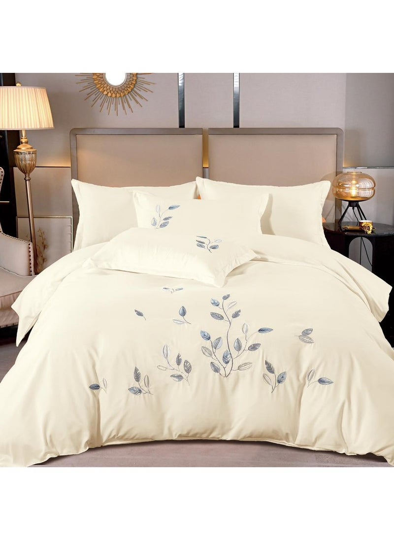 Dream Bell DREAM BELL 6 PC EMBROIDERY COTTON COMFY COMFORTER SET WITH FIBER FILLING 12 