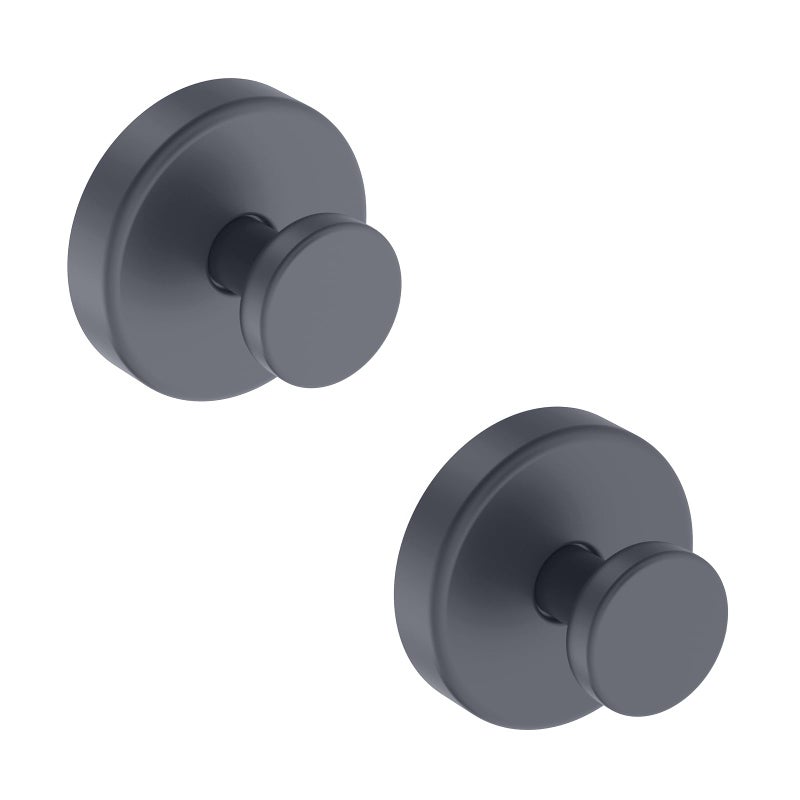 Bntuk Suction Cup Hooks for Shower, Removable Towel Hooks for Bathroom Window Glass Door Wall, Bath Robe Looafh Hook for Hanging - 2 Pack, Grey - Image 1