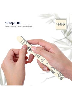 Onsen Secret Nail Care Kit - Japanese Nail Buffer And Shine Kit - Strengthening & Shining - Spa-Quality Manicure - Organic Ingredients - Long-Lasting Shine - Easy & Safe - W/Cuticle Care Serum - 1Pk  - Image 3