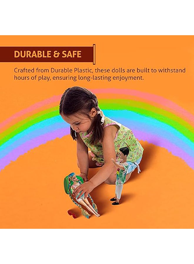 FUNFY Fancy Girl and Boy Beach Dolls | For Kids 3 Years and Above | This Couple Dolls with Multi Coloured Shirt and White Shorts, Fancy Hair & Footwear | Perfect for Gifting - Image 4