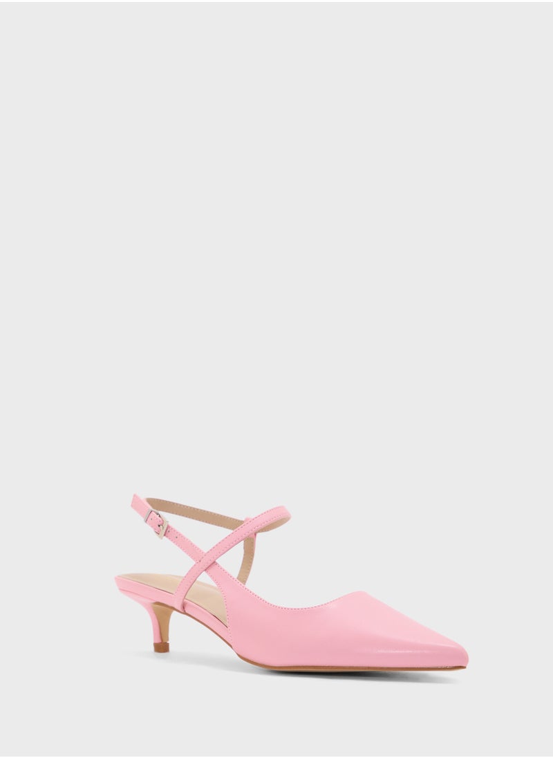 ELLA - Pointy Toe Low Heel Strappy Pump - Image 1