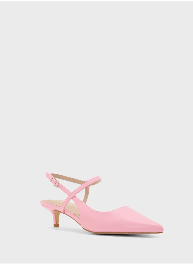 ELLA Pointy Toe Low Heel Strappy Pump