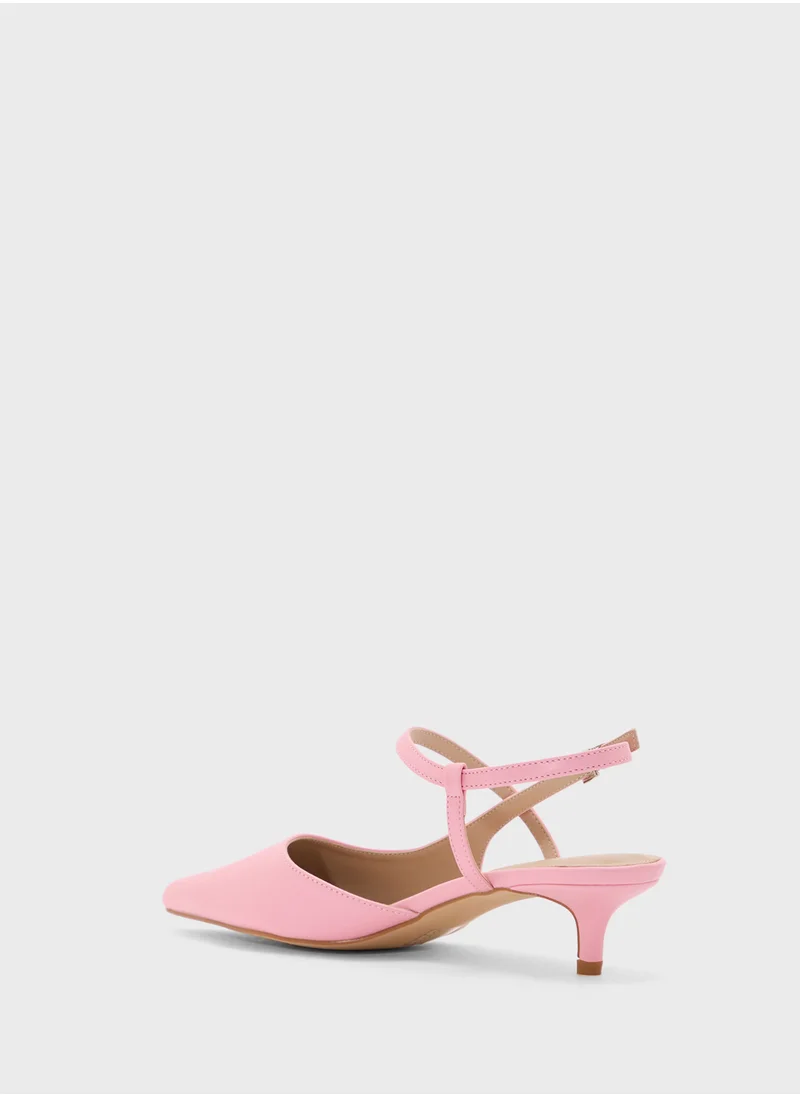 ELLA Pointy Toe Low Heel Strappy Pump