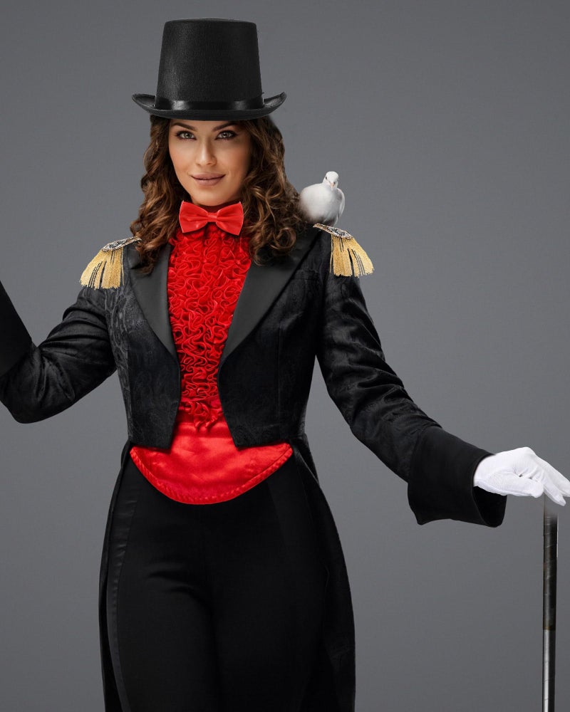 Bunnycool 5 Pcs Adult Ringmaster Costume Set Circus Master Costume Accessories Ringmaster Hat Walking Cane Epaulets for Stage Performance Cosplay Halloween - Image 4