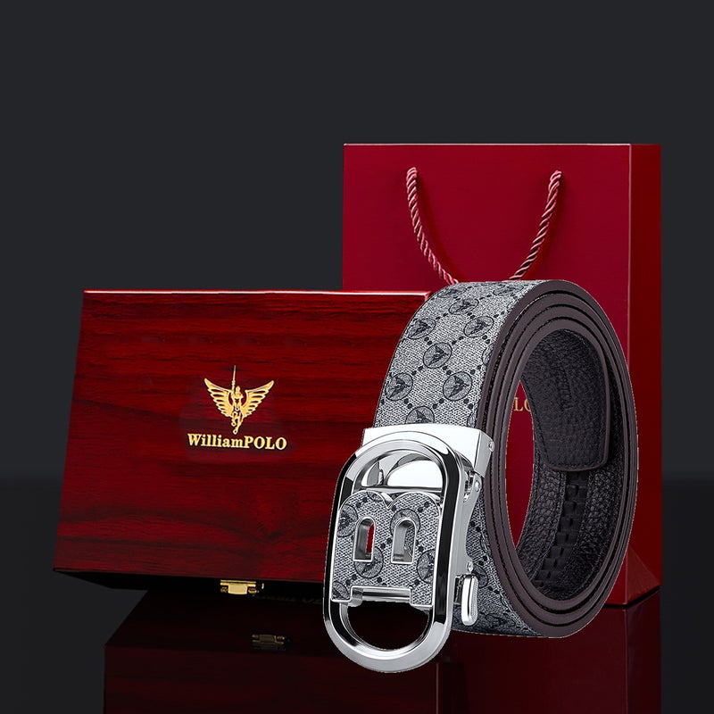 Williampolo Men's Leather Belt with Alloy Buckle - Durable, Stylish & Versatile