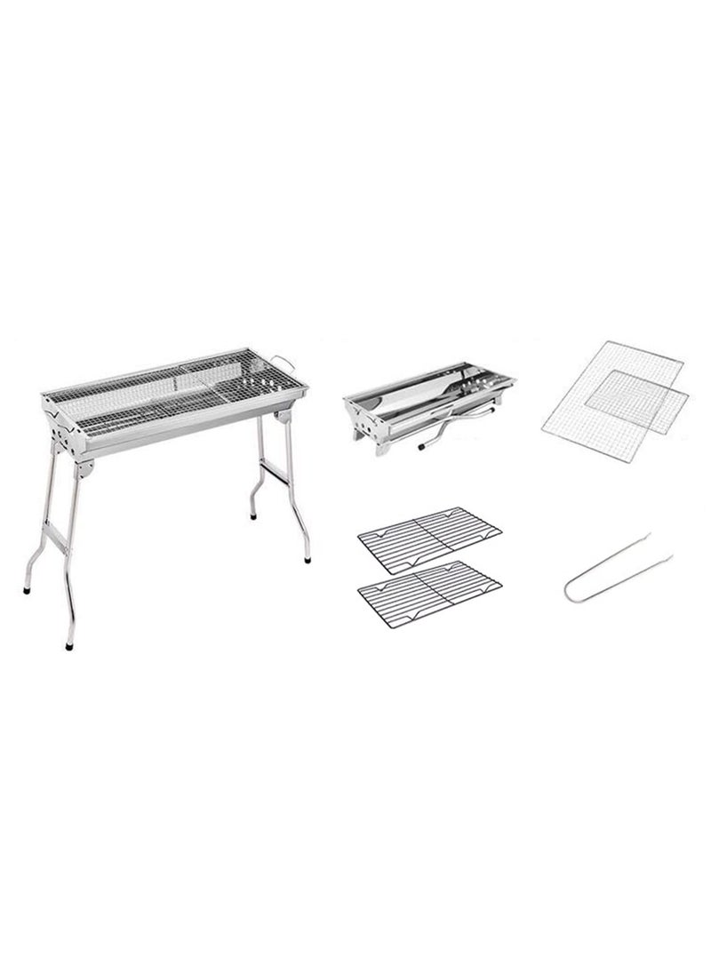 Arabest - Barbecue Grill, Foldable Stainless Steel Charcoal BBQ Grill Set for Outdoor Cooking Camping Picnic Outdoor Garden Party - Image 1