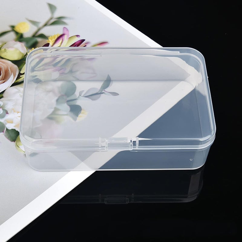Thintinick 8 Pack Rectangular Clear Plastic Storage Containers Box with Hinged Lid for Beads and Other Small Craft Items (4.92 x 3.35 x 1.38 inch) - Image 5