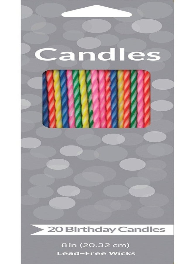 كرييتف كونفيرتينج شموع حفلات ثنائية اللون من كرييتف كونفرتينج، لوازم حفلات، 8 بوصات، متعددة الألوان، 20 قطعة