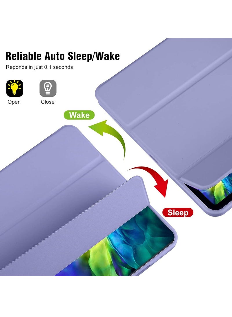 MUNTAQI Smart Trifold Stand Case for iPad 10th Generation (10.9 Inch, 2022) with Pencil Holder - Soft TPU Back, Auto Wake/Sleep - Blue Gray - Image 3