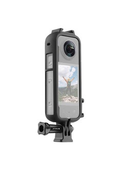 PULUZ Panorama Camera Protective Frame Video Cage with Dual Cold Shoe Tripod Adapter Mount Camera Vlog Accessories for Insta360 X3