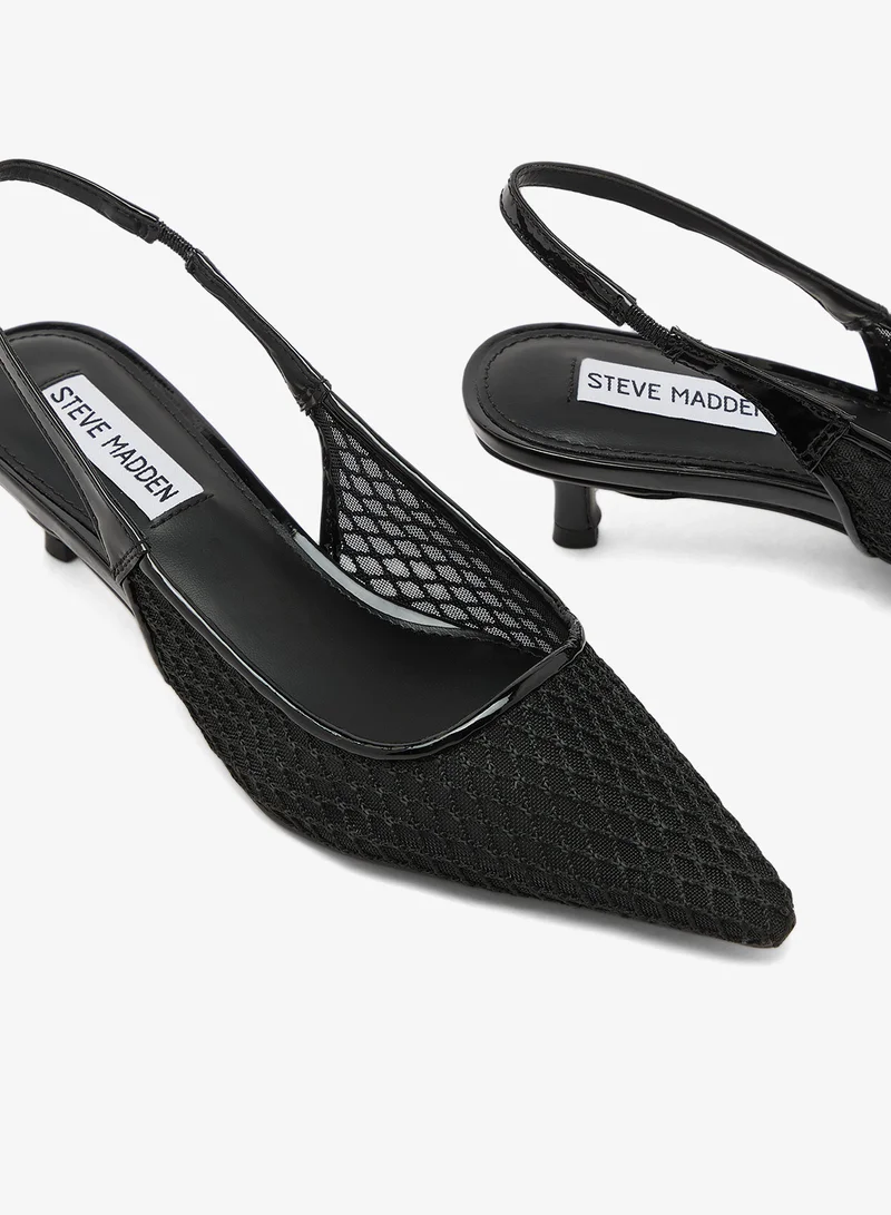 Steve Madden BLACK MULTICOLOR Karim Embellished Mesh Pointed Toe Kitten Heel Pumps for Women | Best Price UAE
