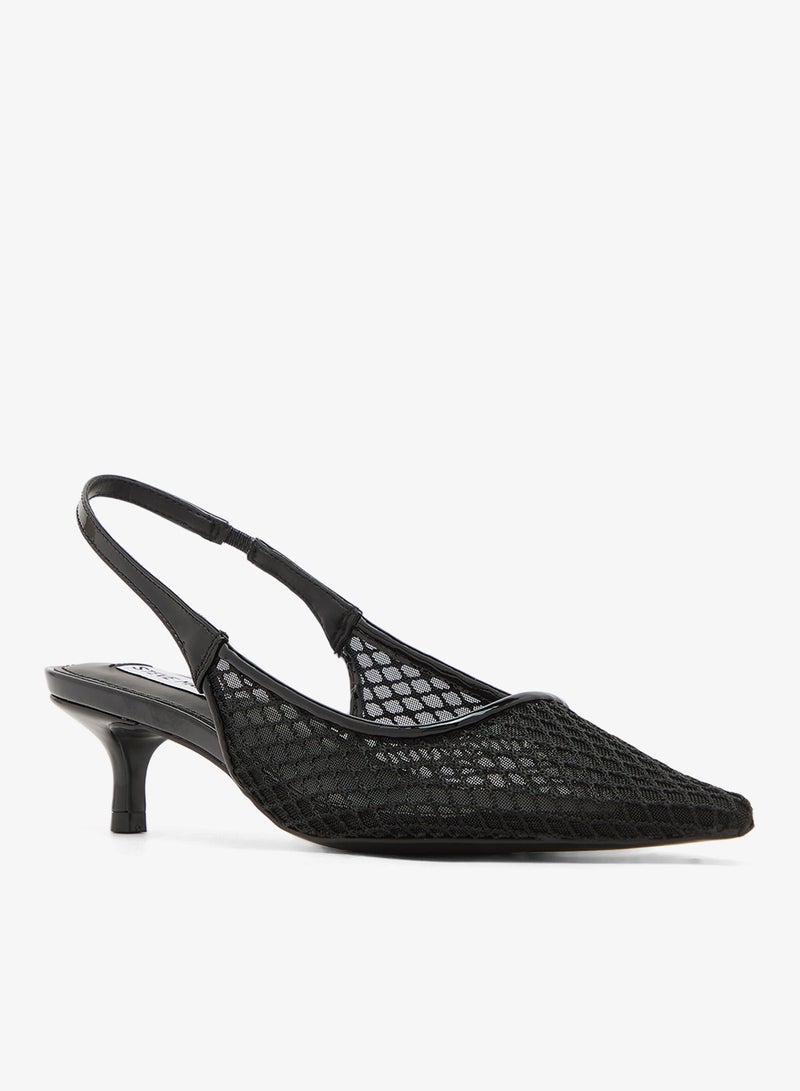 STEVE MADDEN Karim Embellished Mesh Pointed Toe Kitten Heel Pumps - Image 2