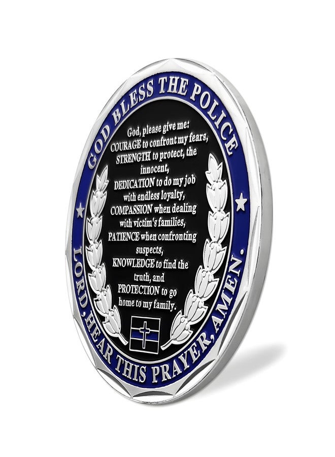 ASmileIndeep St Michael Police Challenge Coin, Saint Michael Police Officers Prayer Coin Thin Blue Line Law Enforcement Challenge Coins Thank You Coin Collectible Gift - Image 4