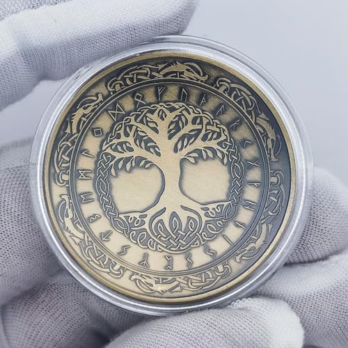 Aomcisi Yggdrasil Viking Challenge Coin Norse Tree of Life Runic Design for Viking Norse Mythology Enthusiasts - Image 5