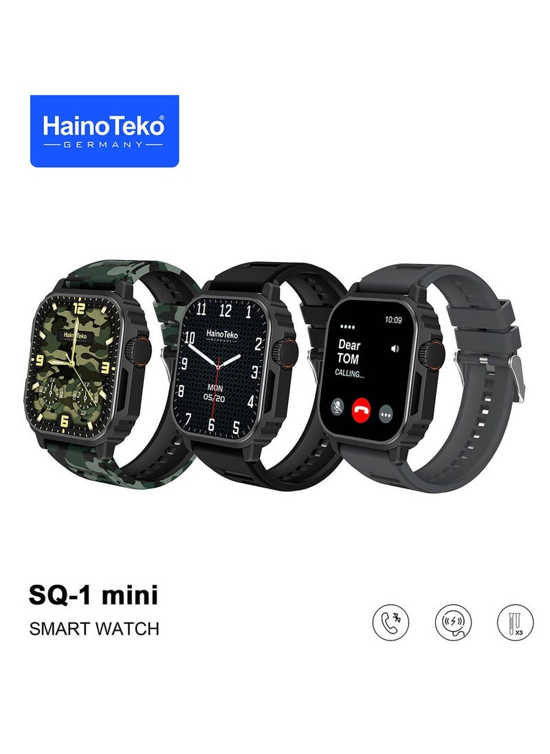 Haino Teko - Haino Teko SQ1 Mini Smart Watch With Full Screen AMOLED Display 3 Pair Straps and Wireless Charger For Mens and Boys - Image 1