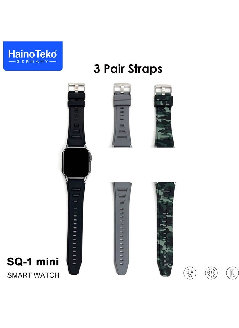 Haino Teko - Haino Teko SQ1 Mini Smart Watch With Full Screen AMOLED Display 3 Pair Straps and Wireless Charger For Mens and Boys - Image 1
