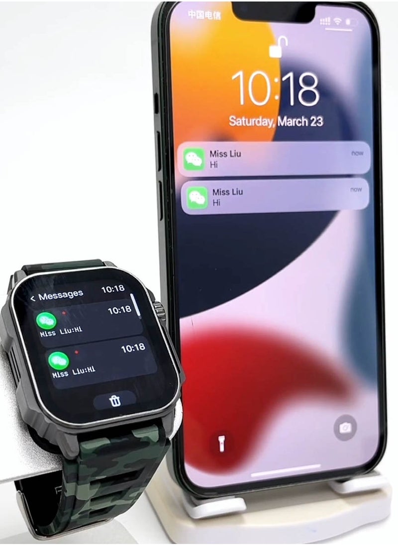 Haino Teko - Haino Teko SQ1 Mini Smart Watch With Full Screen AMOLED Display 3 Pair Straps and Wireless Charger For Mens and Boys - Image 1