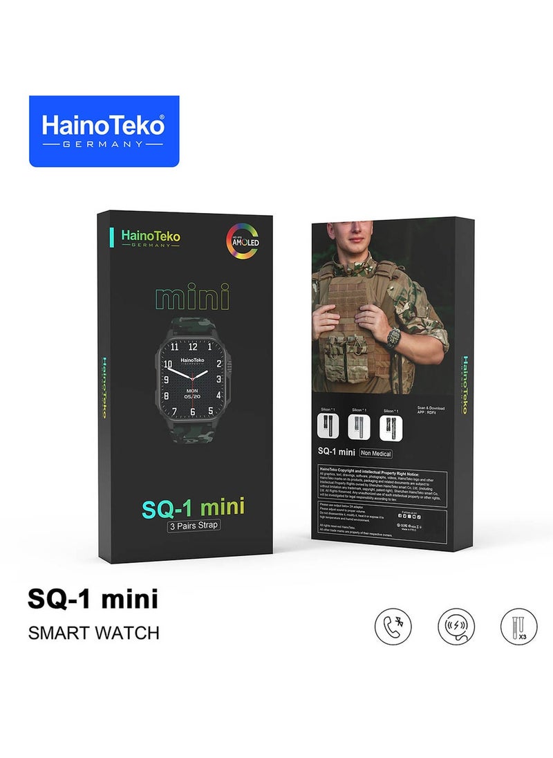 Haino Teko - Haino Teko SQ1 Mini Smart Watch With Full Screen AMOLED Display 3 Pair Straps and Wireless Charger For Mens and Boys - Image 1