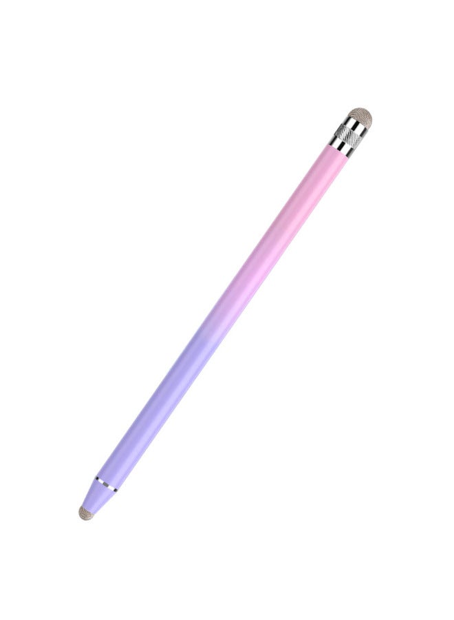 Dual-Head Gradient Universal Capacitive Stylus Pen For Mobile Phones Tablets Apple Touch Screen Huawei Handwriting Stylus Pen-Color:Double Cloth Head Purple Gradually Powder  - Image 1
