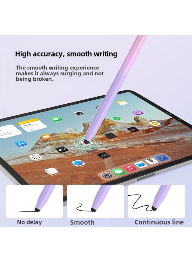 Dual-Head Gradient Universal Capacitive Stylus Pen For Mobile Phones Tablets Apple Touch Screen Huawei Handwriting Stylus Pen-Color:Double Cloth Head Purple Gradually Powder  - Image 3
