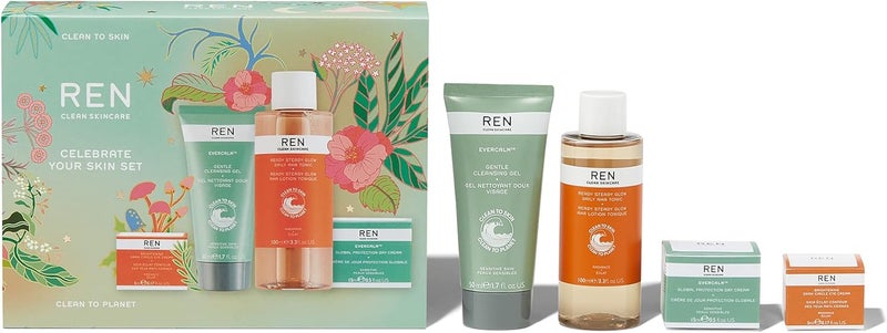 REN Clean Skincare Limited Edition 2022 Set Skincare Routine Value Set for Women for Birthdays Mothers Day Valentines Christmas more Cruelty Free