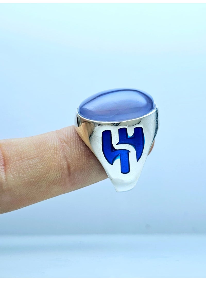 Men's silver ring, original natural Yemeni agate, 925 carat, royal gemstone, new Yemeni-crafted rings, gift, silver suitable as gifts for men, luxurious packaging, luxury men's gifts - Image 1