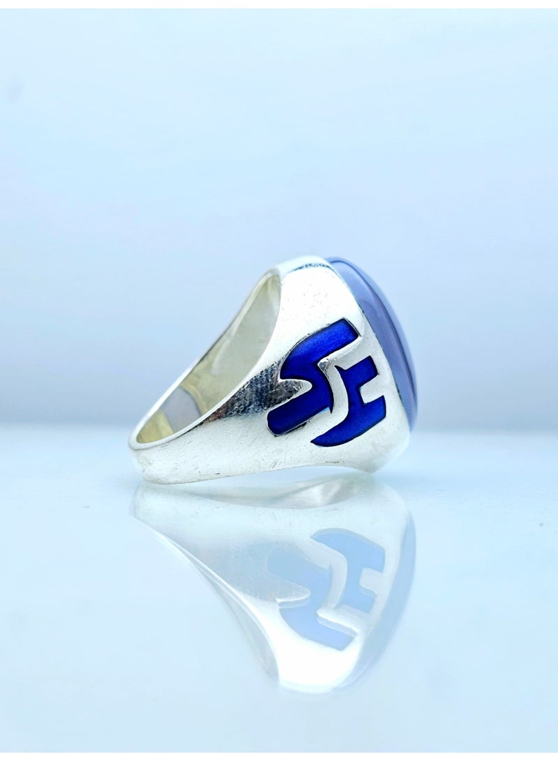 Men's silver ring, original natural Yemeni agate, 925 carat, royal gemstone, new Yemeni-crafted rings, gift, silver suitable as gifts for men, luxurious packaging, luxury men's gifts - Image 2