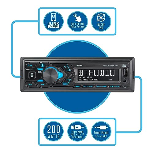 Jensen راديو سيارة JENSEN MPR210 بشاشة LCD 7 أحرف | مساعد صوتي بالضغط للتحدث | مكالمات بلوتوث بدون استخدام اليدين وبث الموسيقى | راديو AM/FM | تشغيل وشحن USB | ليس CD - Image 3