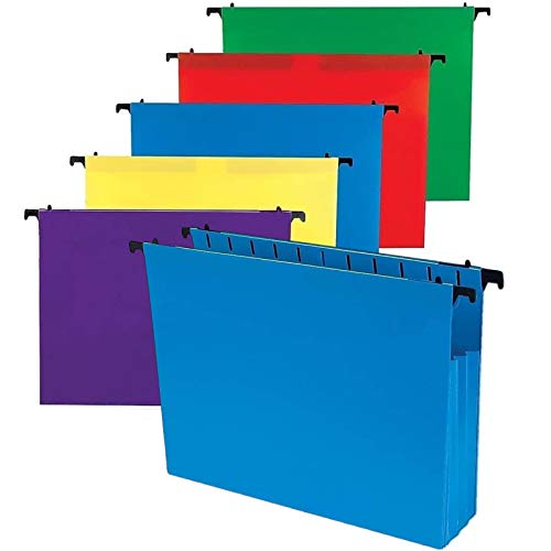 1InTheOffice Poly Expanding Hanging File Folders, Letter Size, Assorted,10/Pack - Image 1