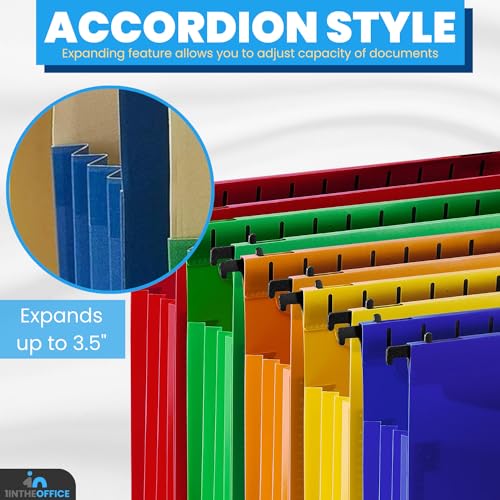 1InTheOffice Poly Expanding Hanging File Folders, Letter Size, Assorted,10/Pack - Image 5