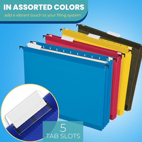 1InTheOffice Poly Expanding Hanging File Folders, Letter Size, Assorted,10/Pack - Image 2