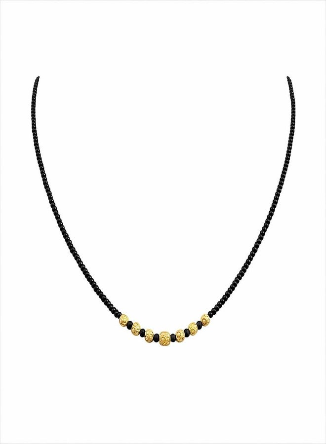 MONEV One Gram Gold Plated Jewellery Mangalsutra Tanmaniya Nallapusalu Necklace For Women and Girls (Design_1) - Image 1
