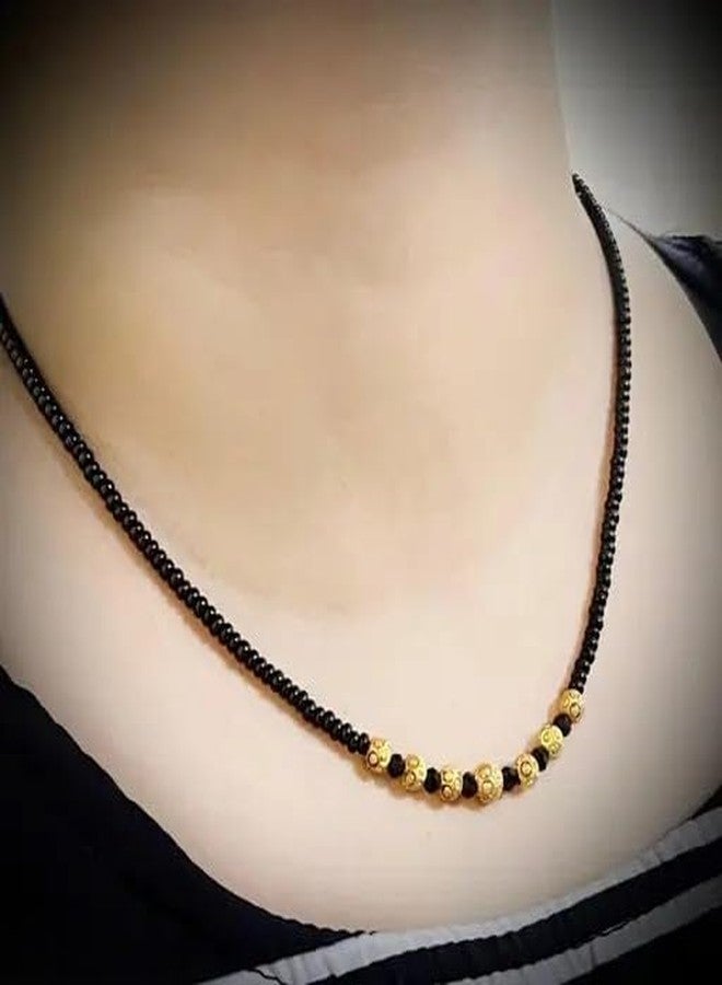 MONEV One Gram Gold Plated Jewellery Mangalsutra Tanmaniya Nallapusalu Necklace For Women and Girls (Design_1) - Image 5