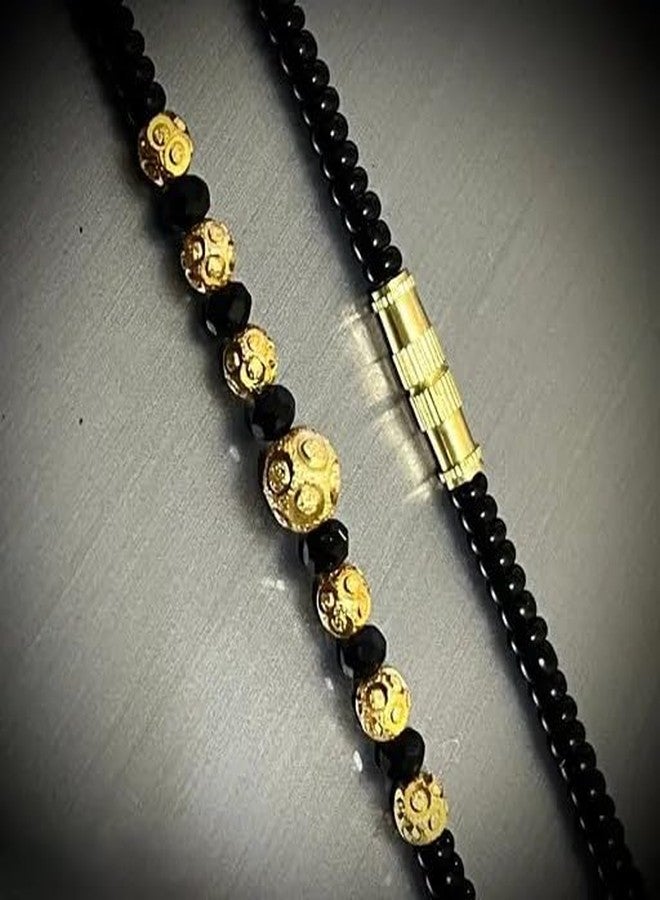 MONEV One Gram Gold Plated Jewellery Mangalsutra Tanmaniya Nallapusalu Necklace For Women and Girls (Design_1) - Image 4