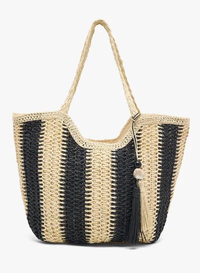 Ginger raffia beach tote bag