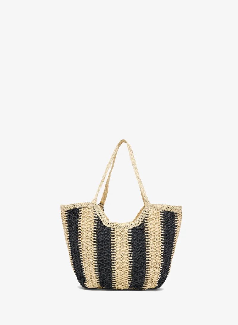 Ginger raffia beach tote bag