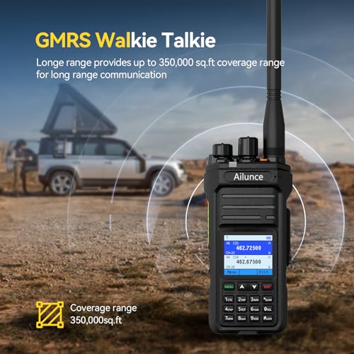 Retevis Ailunce HA1G GMRS Radio, IP67 Waterproof, GMRS Handheld Radio with Cable, Support Chirp, NOAA, 2800mAh, Repeater Capable Two Way Radio with USB-C Charging, for Offroad, Emergency - Image 2