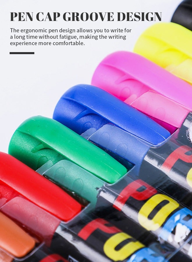 Generic 12pcs Colored Ink Pen Set Erasable Whiteboard Pen Refillable Dry Erase Pen Coloring Art Marker Pen for Rock Painting Fabric Graffiti Artists Crafters Manga/5mm  - Image 5